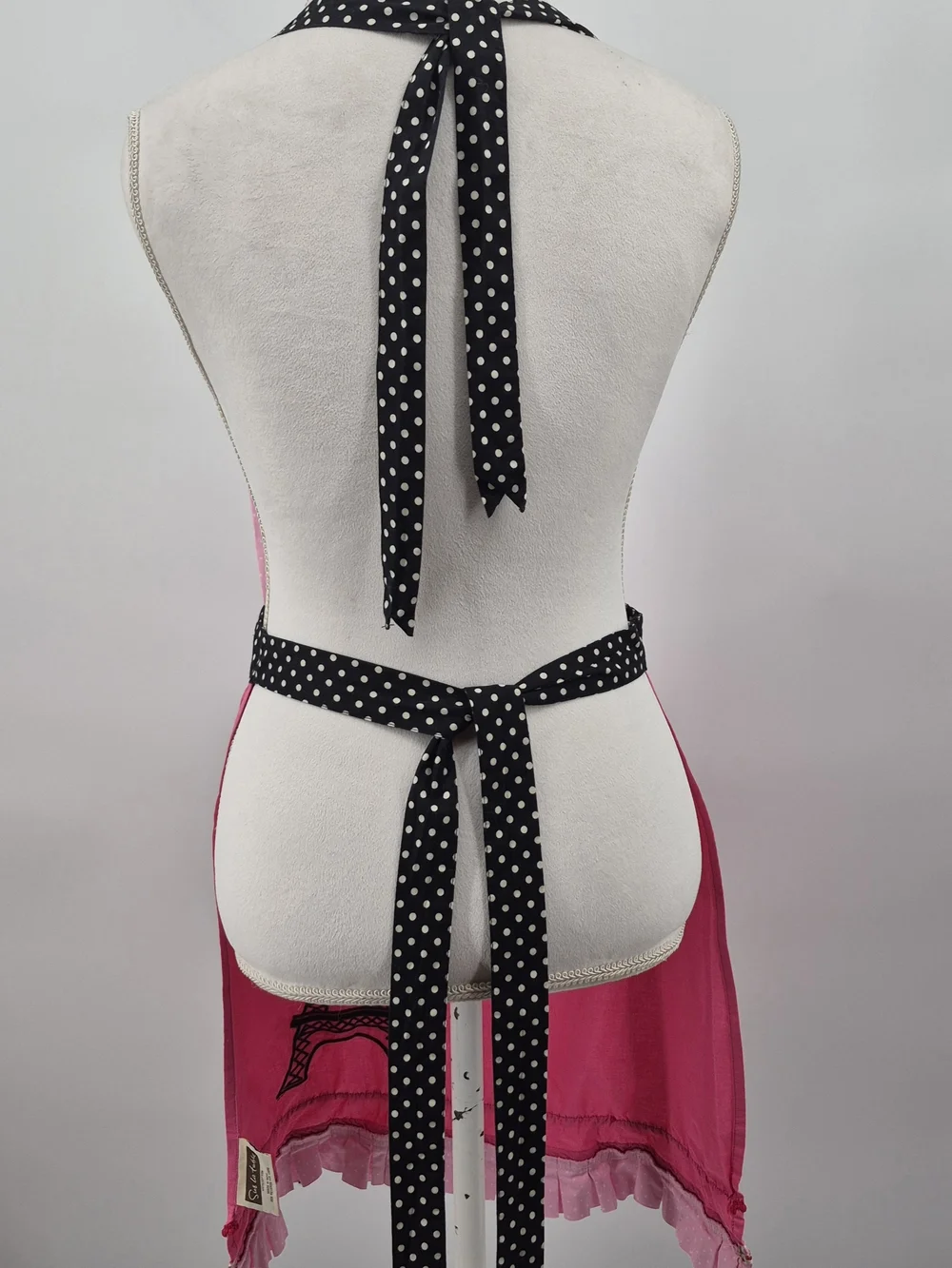Sur La Table Apron One Size Pink Black Paris Eiffel Tower Polka Dot Retro